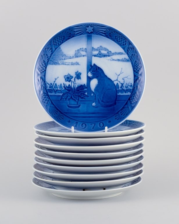 Royal Copenhagen, a set of ten Christmas plates. 1970-1979. (1 of 4)