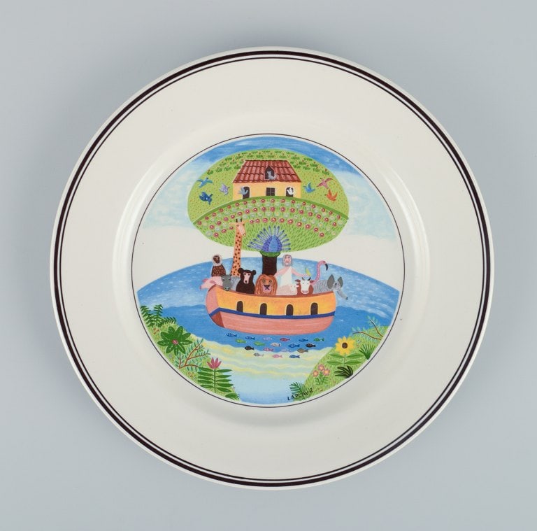 Villeroy & Boch, Luxemburg, design Gérard Laplau. A set of four "Naif" porcelain plates with - 5