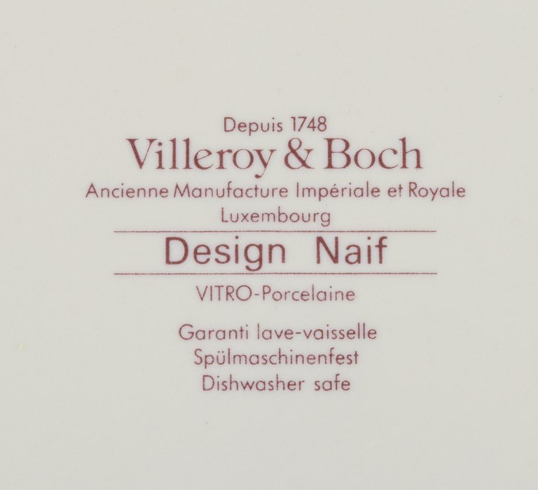 Villeroy & Boch, Luxemburg, design Gérard Laplau. A set of four "Naif" porcelain plates with - 6