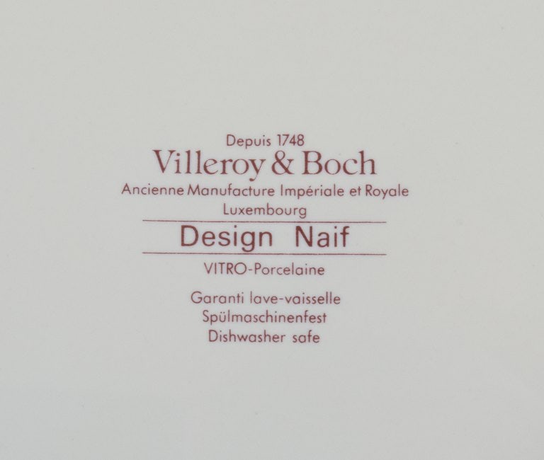 Villeroy & Boch, Luxemburg, design Gérard Laplau. A set of five "Naif" porcelain plates with - 8