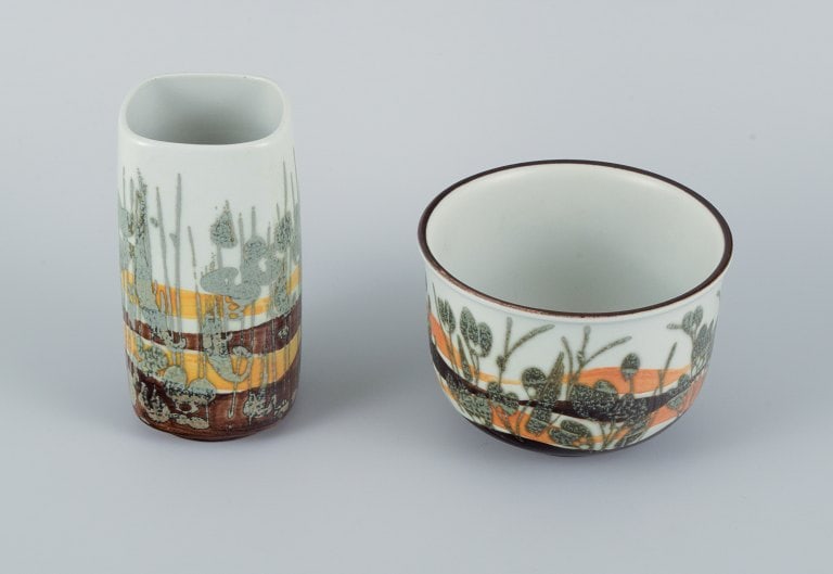 Ivan Weiss for Royal Copenhagen, vase and bowl in faience. - 2