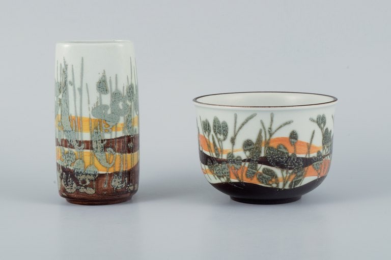 Ivan Weiss for Royal Copenhagen, vase and bowl in faience. - 3
