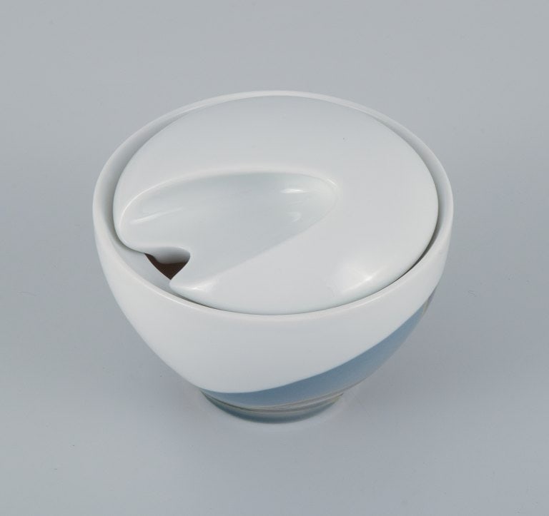 French designer, avant-garde style, unique egoist tea service in hand-painted porcelain consisting - 6