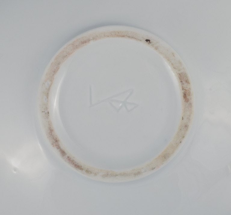 French designer, avant-garde style, unique egoist tea service in hand-painted porcelain consisting - 8