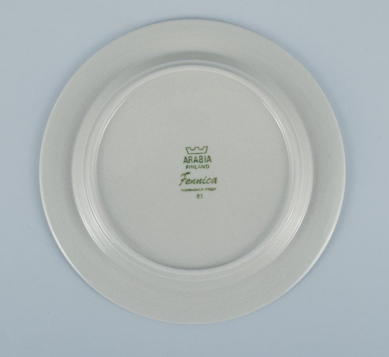 Arabia, Finland. Six Fennica stoneware plates. - 5