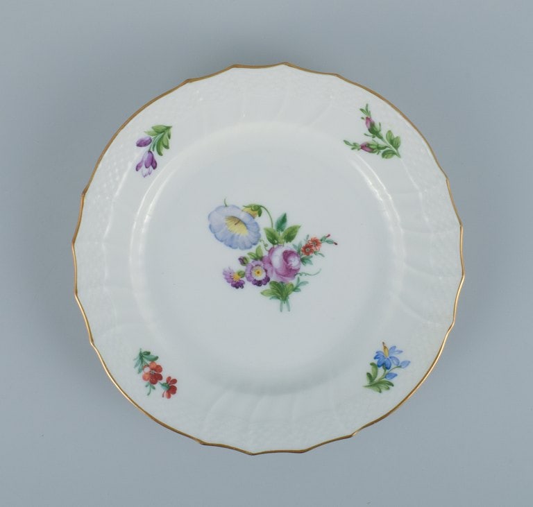 Royal Copenhagen, Light Saxon Flower, four lunch plates. - 4