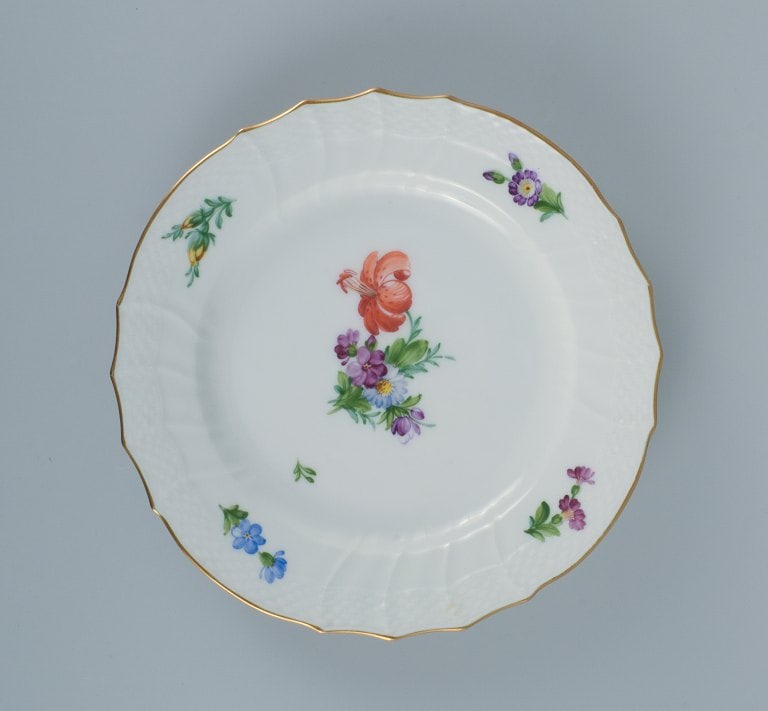 Royal Copenhagen, Light Saxon Flower, four lunch plates. - 6