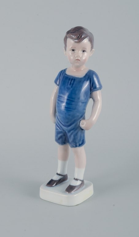 Royal Copenhagen, rare figure of a boy. - 4