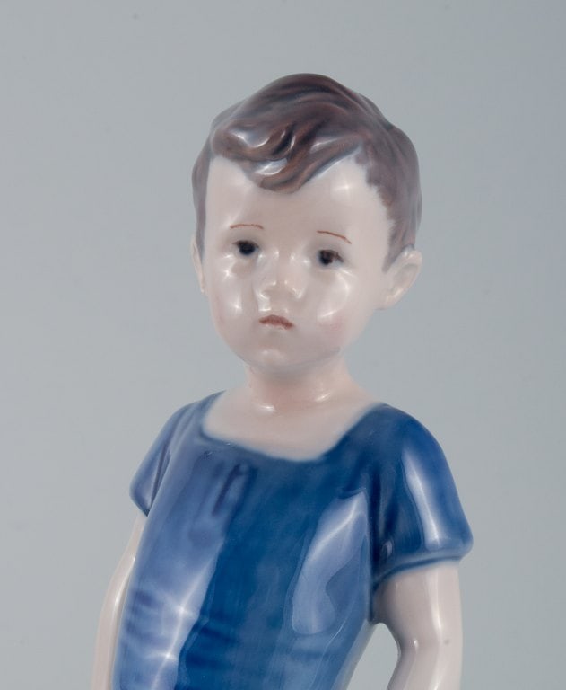 Royal Copenhagen, rare figure of a boy. - 5