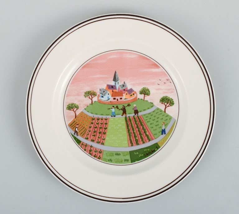 Villeroy & Boch, design Gérard Laplau. A set of six porcelain plates. - 4
