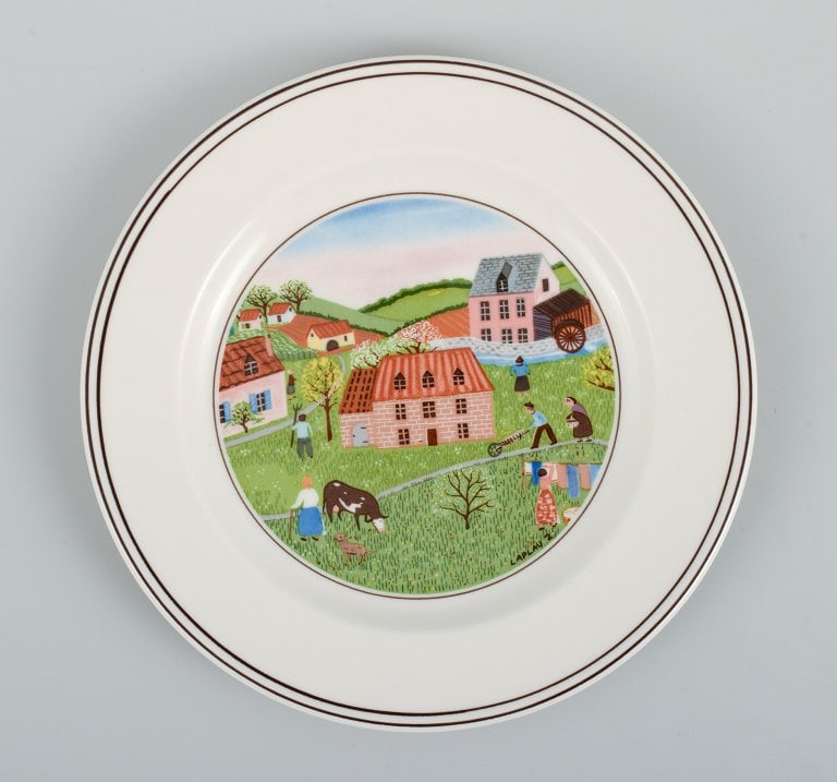 Villeroy & Boch, design Gérard Laplau. A set of six porcelain plates. - 5