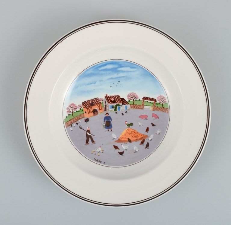 Villeroy & Boch, design Gérard Laplau. A set of six deep porcelain plates. - 5