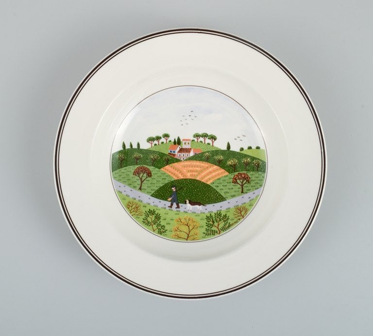 Villeroy & Boch, design Gérard Laplau. A set of six deep porcelain plates. - 8