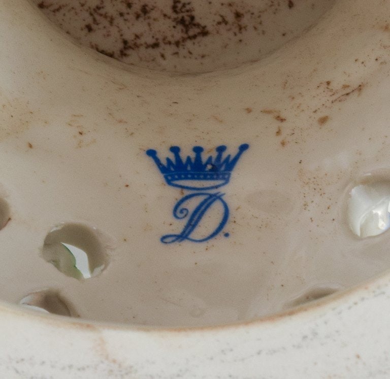 Dresden, Germany. Colossal lidded porcelain vase on stand. Lavishly decorated with flowers in - 9