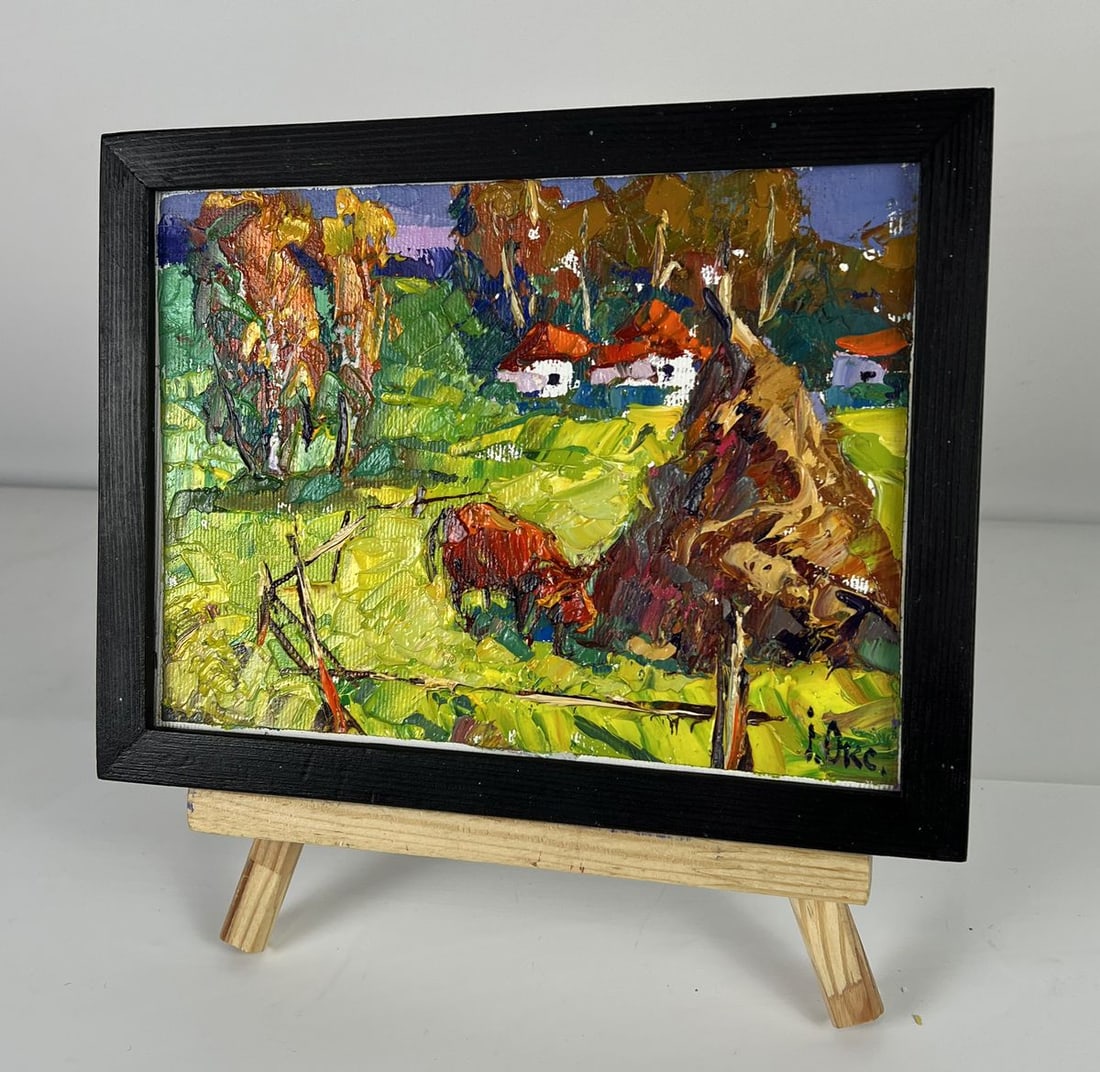 Oil painting Cow On The Edge Of The Village Oksana Ivanyuk - 2