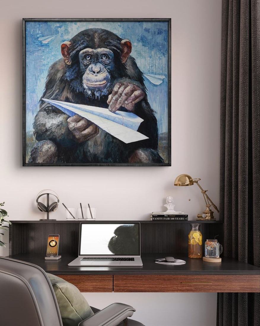 Oil painting Portrait of little monkeys Anatoly Varvarov - 7