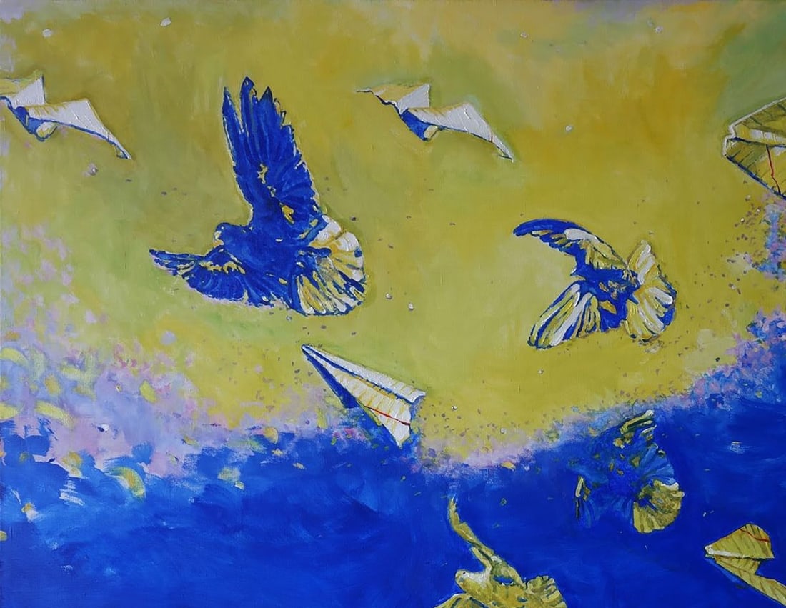 Oil painting Birds in the sky Anatoly Varvarov - 4