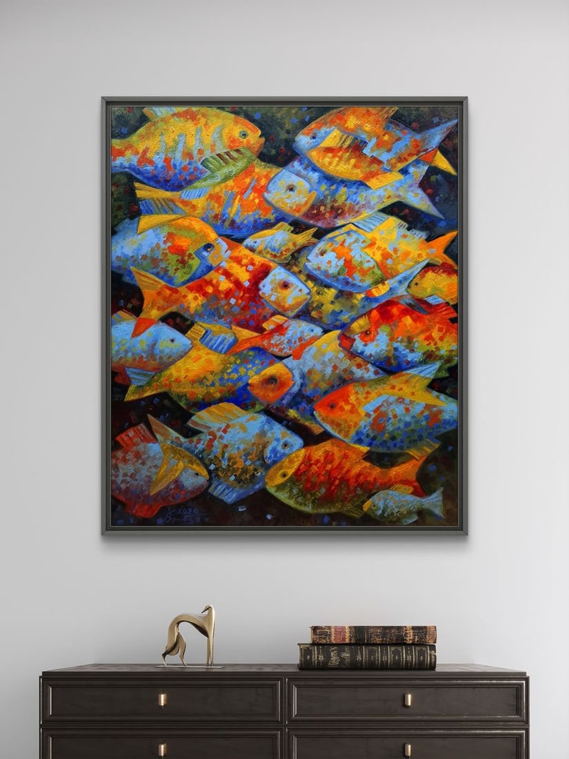 Oil painting Fish puzzles Sergey Voichenko - 3