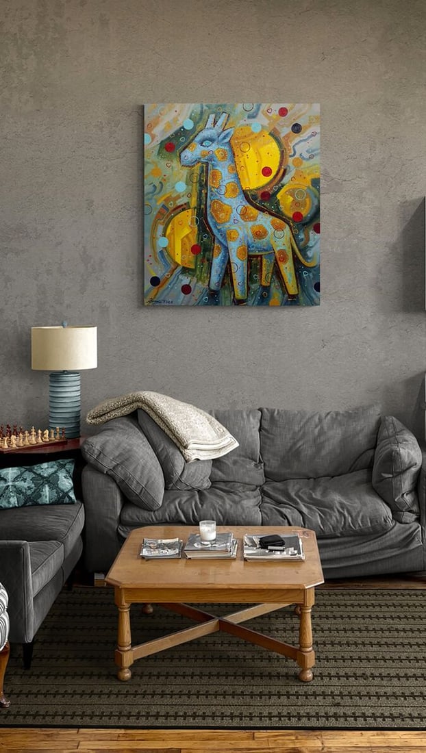 Oil painting The giraffe is walking Sergey Voichenko - 2