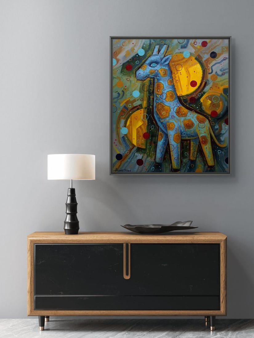 Oil painting The giraffe is walking Sergey Voichenko - 3