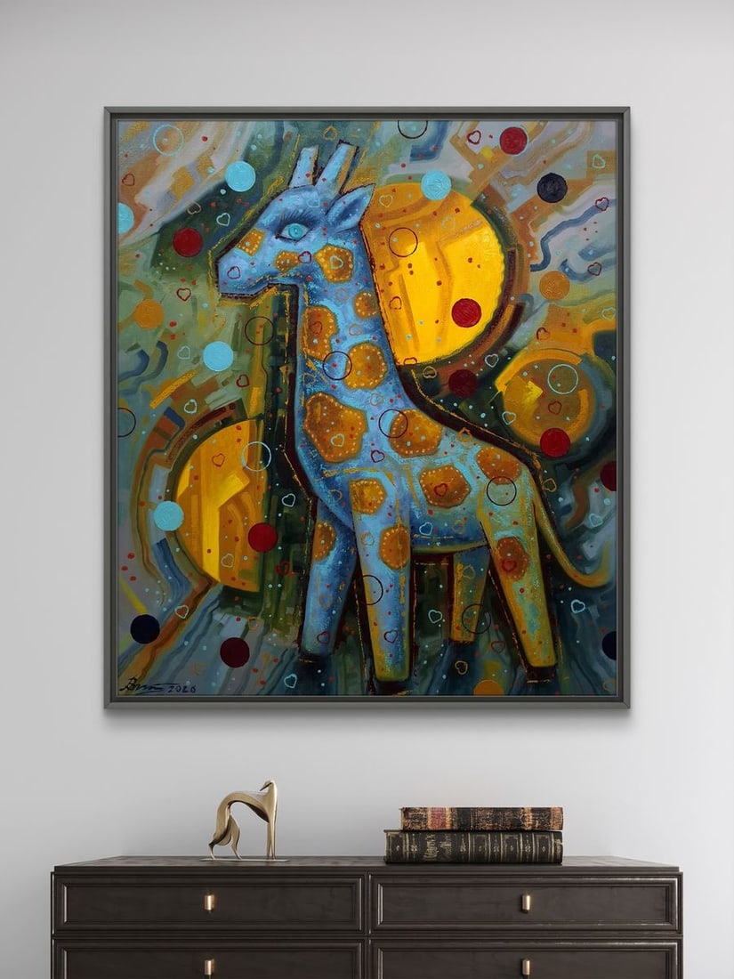 Oil painting The giraffe is walking Sergey Voichenko - 4