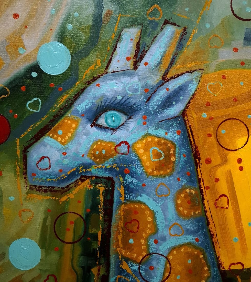Oil painting The giraffe is walking Sergey Voichenko - 7