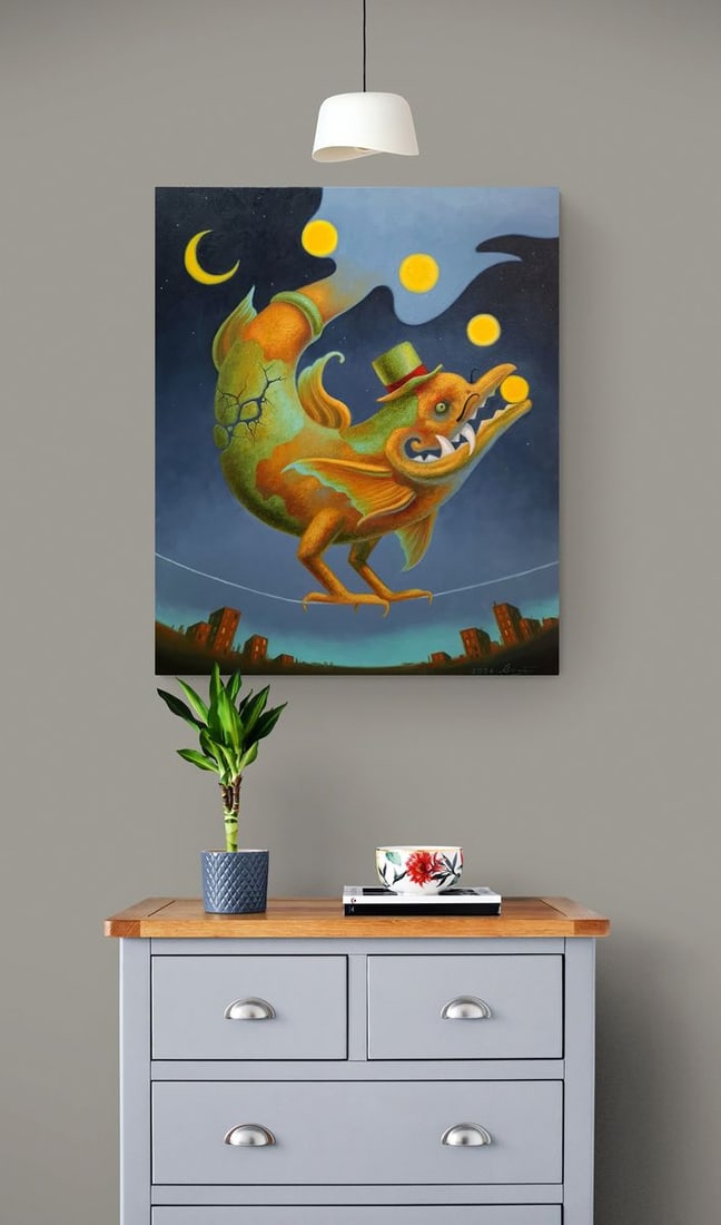 Oil painting Dragon Juggler Sergey Voichenko - 2