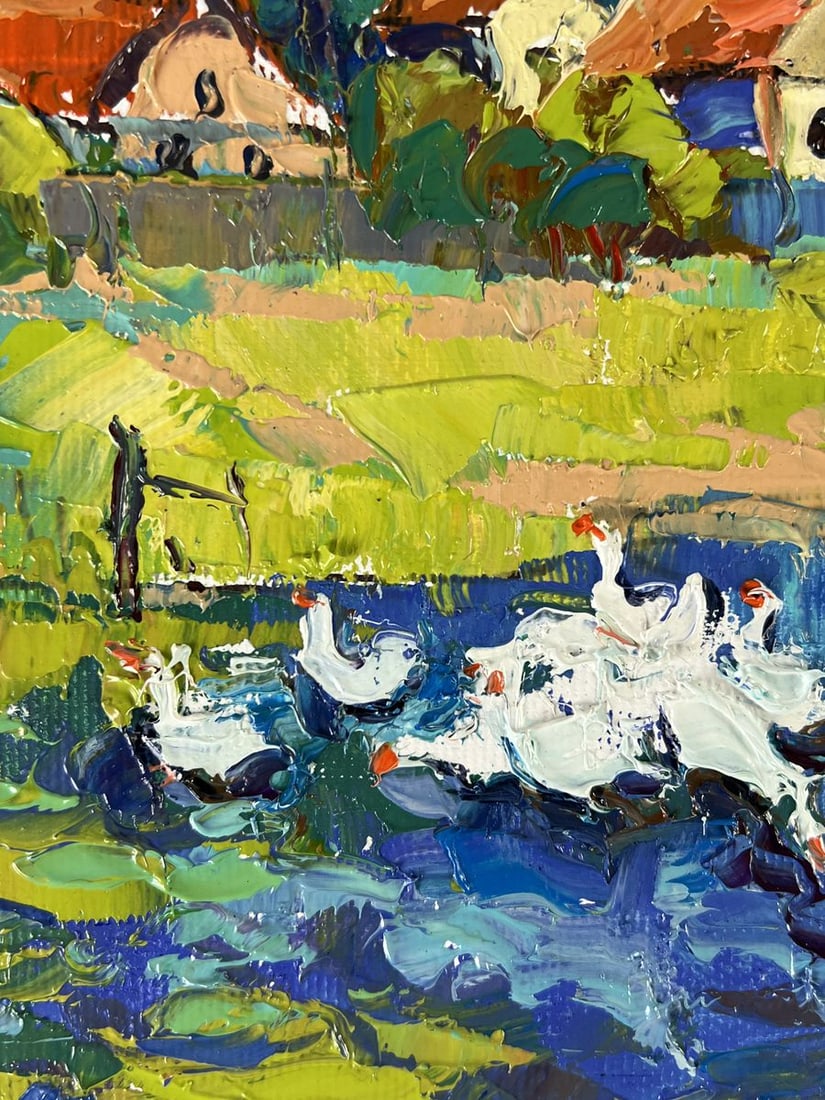 Oil painting Ducklings are splashing Oksana Ivanyuk - 5