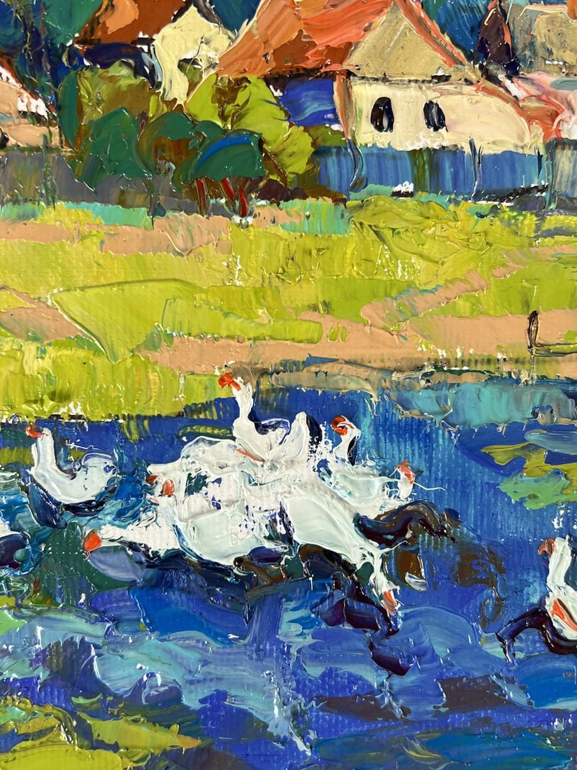 Oil painting Ducklings are splashing Oksana Ivanyuk - 6