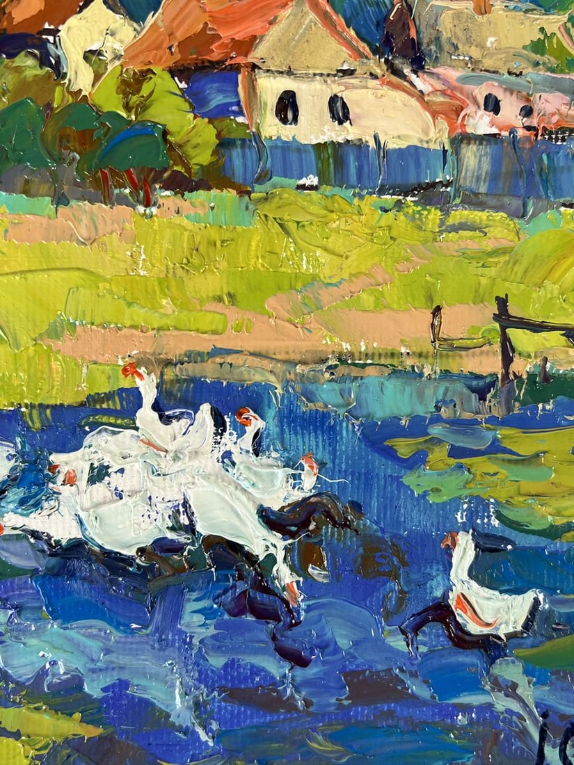 Oil painting Ducklings are splashing Oksana Ivanyuk - 7
