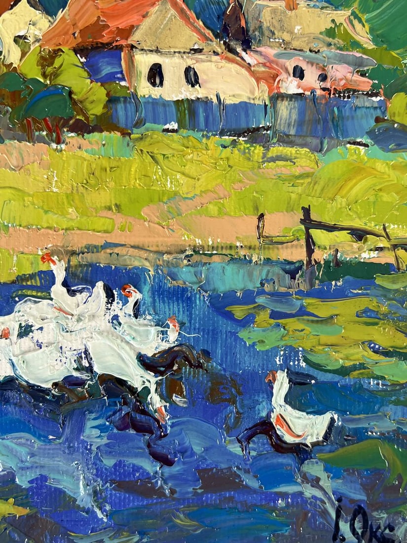 Oil painting Ducklings are splashing Oksana Ivanyuk - 8
