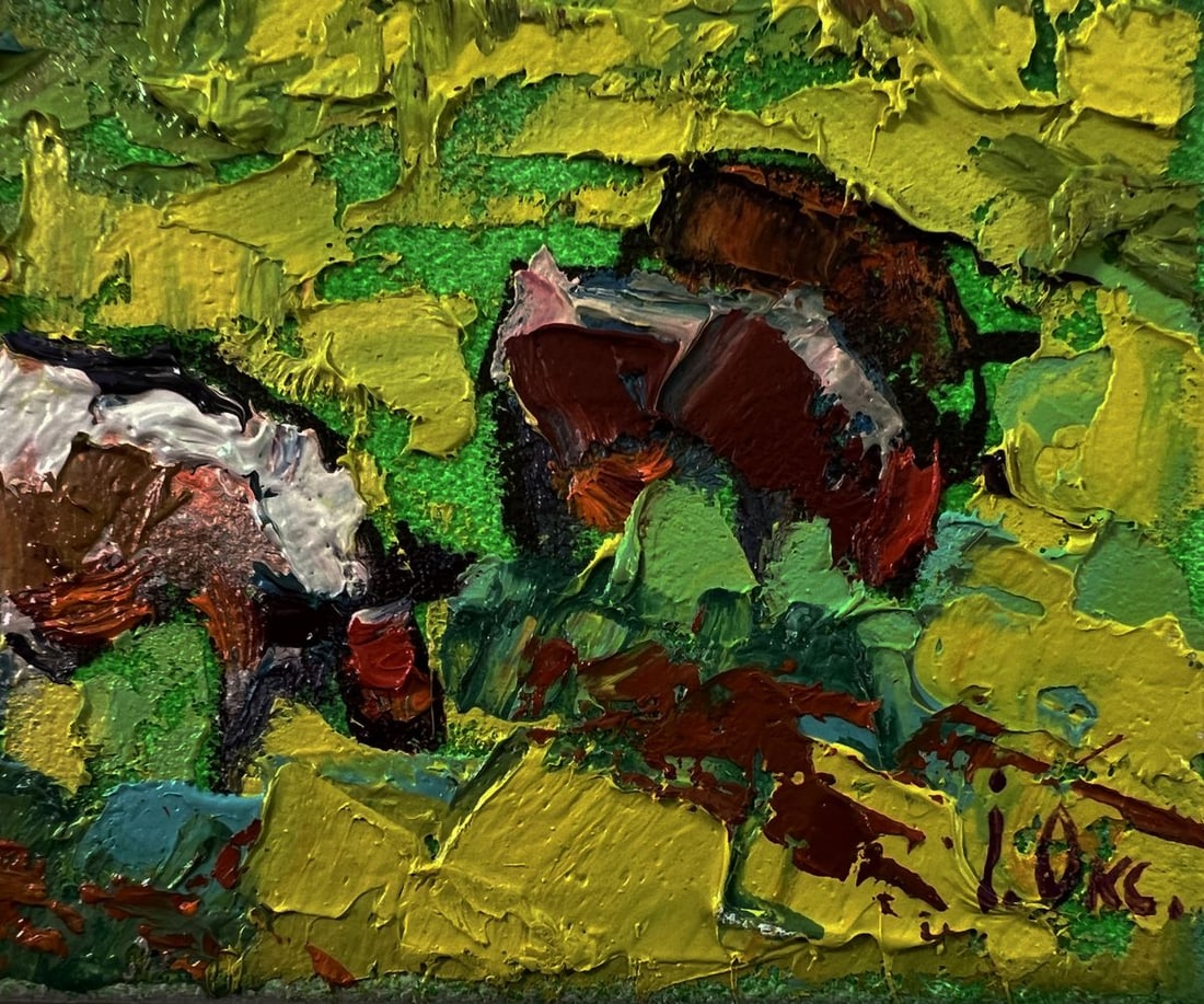 Oil painting Cows are grazing in the meadow Oksana Ivanyuk - 5