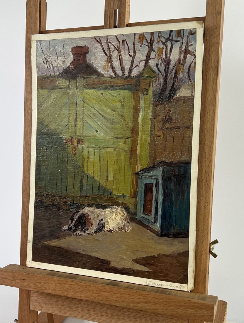 Oil painting The booth and the faithful dog Volodymyr Benfialov - 2