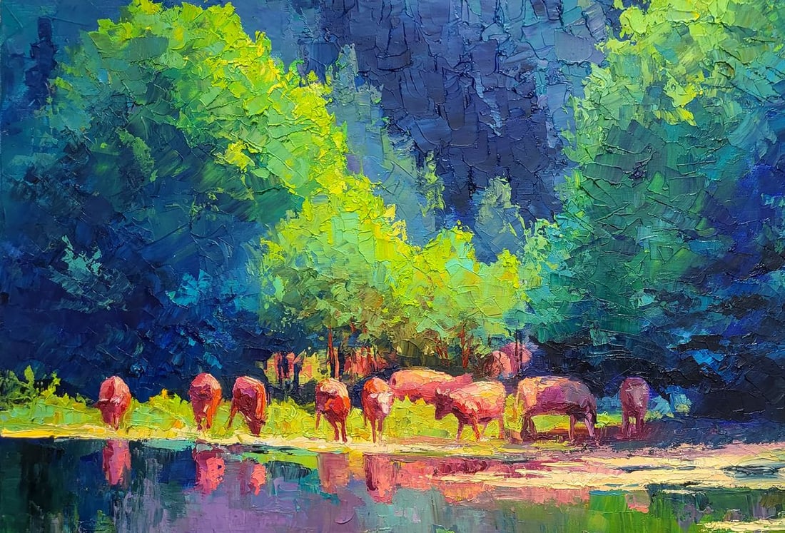 Oil painting Herd of cows Boris Serdyuk - 4