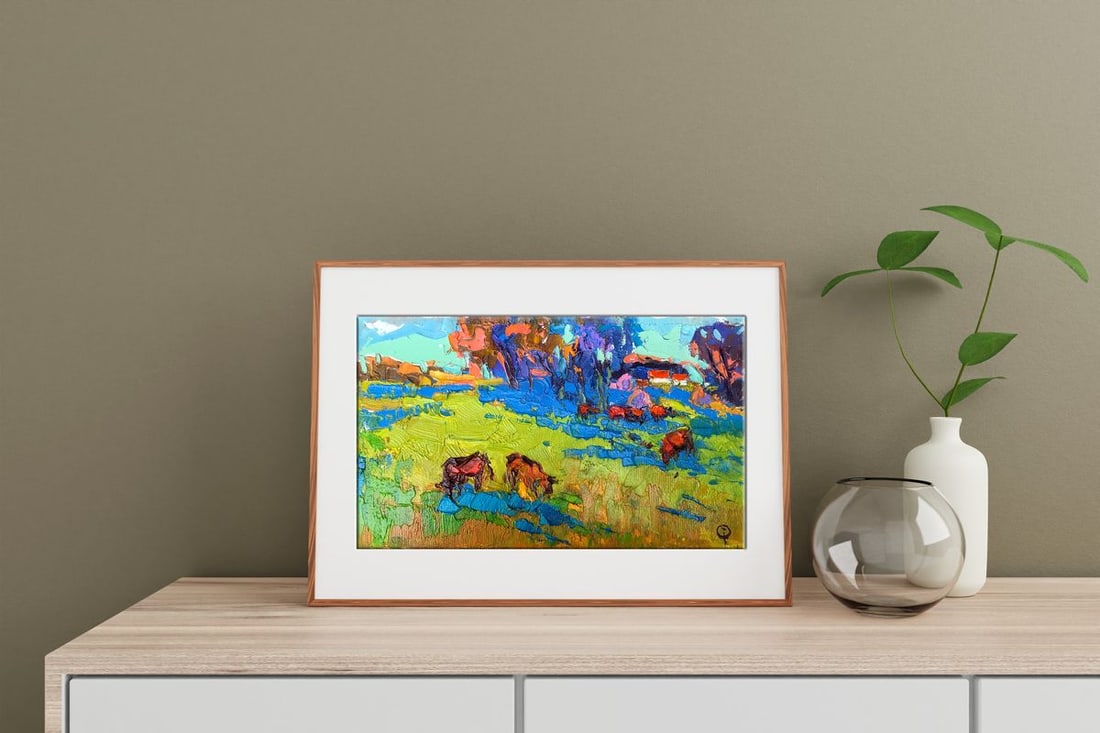 Oil painting Morning meadows Oksana Kalenyuk - 2