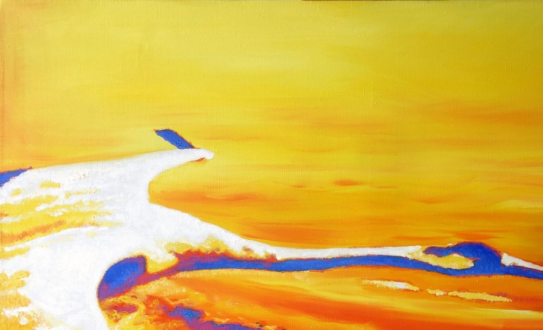Oil painting Cranes fly Varvarov Anatoly Viktorovich - 4