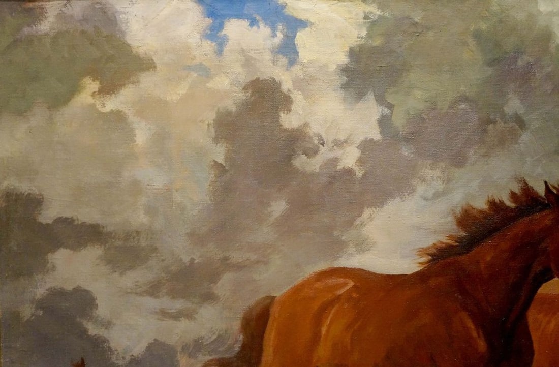 Oil painting Horse running - 3