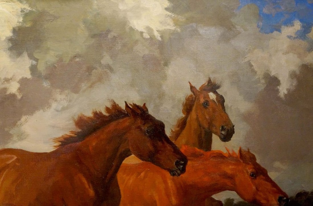 Oil painting Horse running - 4