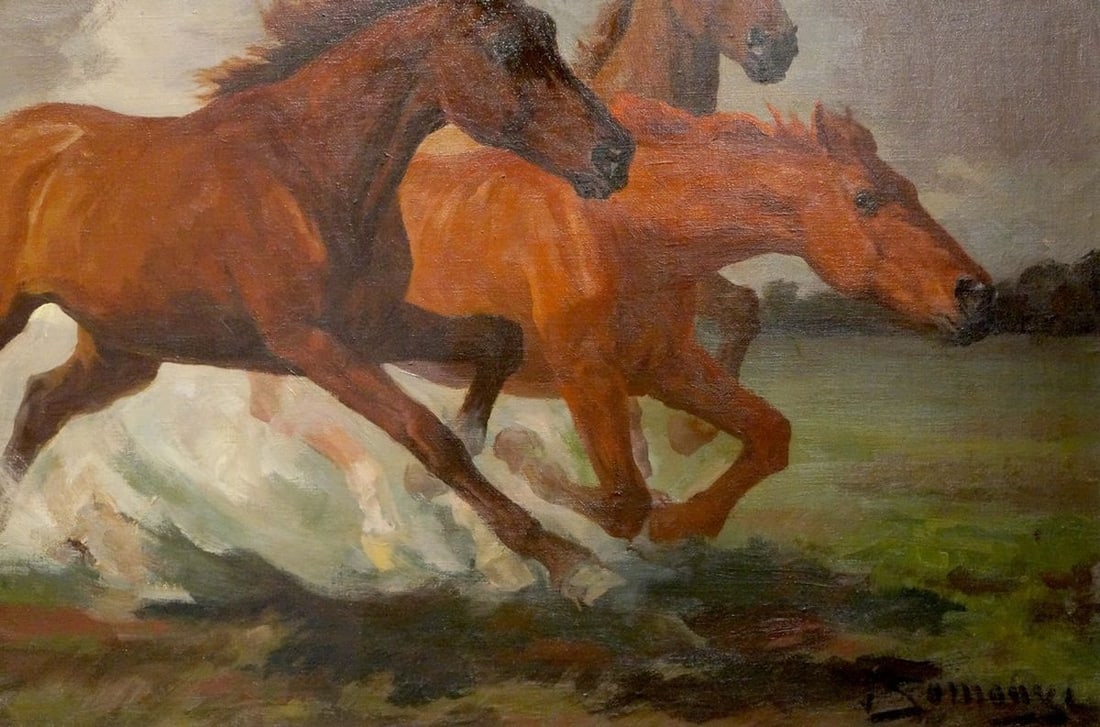 Oil painting Horse running - 5
