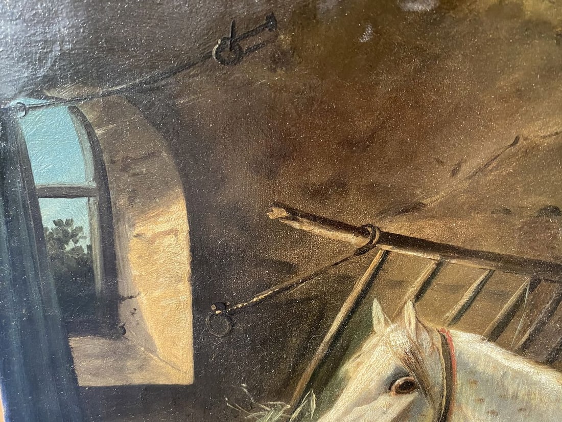 Oil painting Horses in the stall European artist - 2