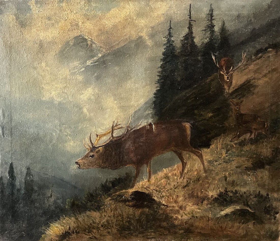 Oil painting Somewhere in the mountains European artist: №Verne 401*** ABOUT THIS PAINTING **** TITLE: "Somewhere in the mountains"* ARTISTS: European artist* SIZE: 68x78 cm/'26.77x30.70 inches'* MEDIUM: oil, canvas* HAND PAINTED: Original painting fr