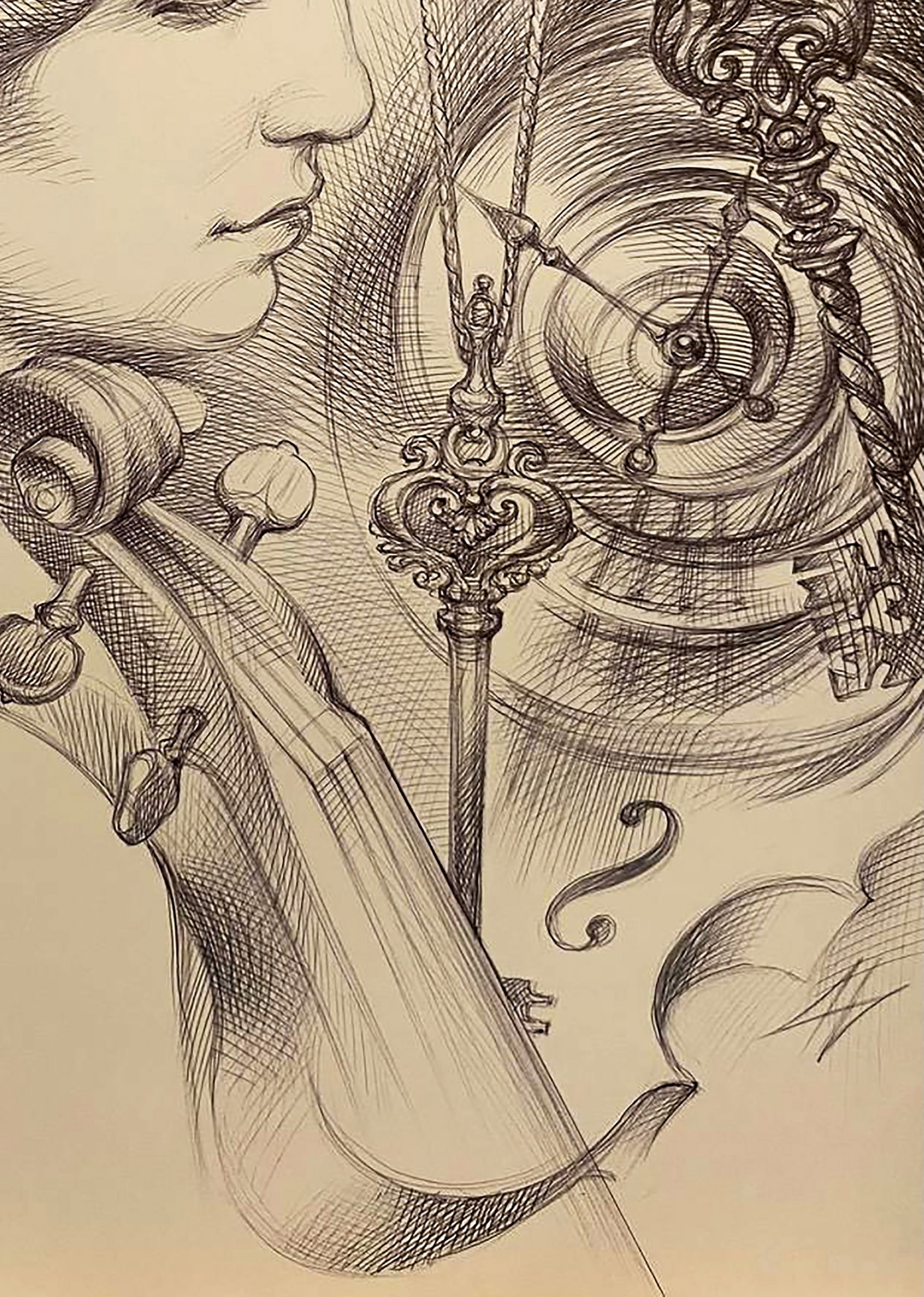 Pen painting Key time in art Natalia Bulat - 5