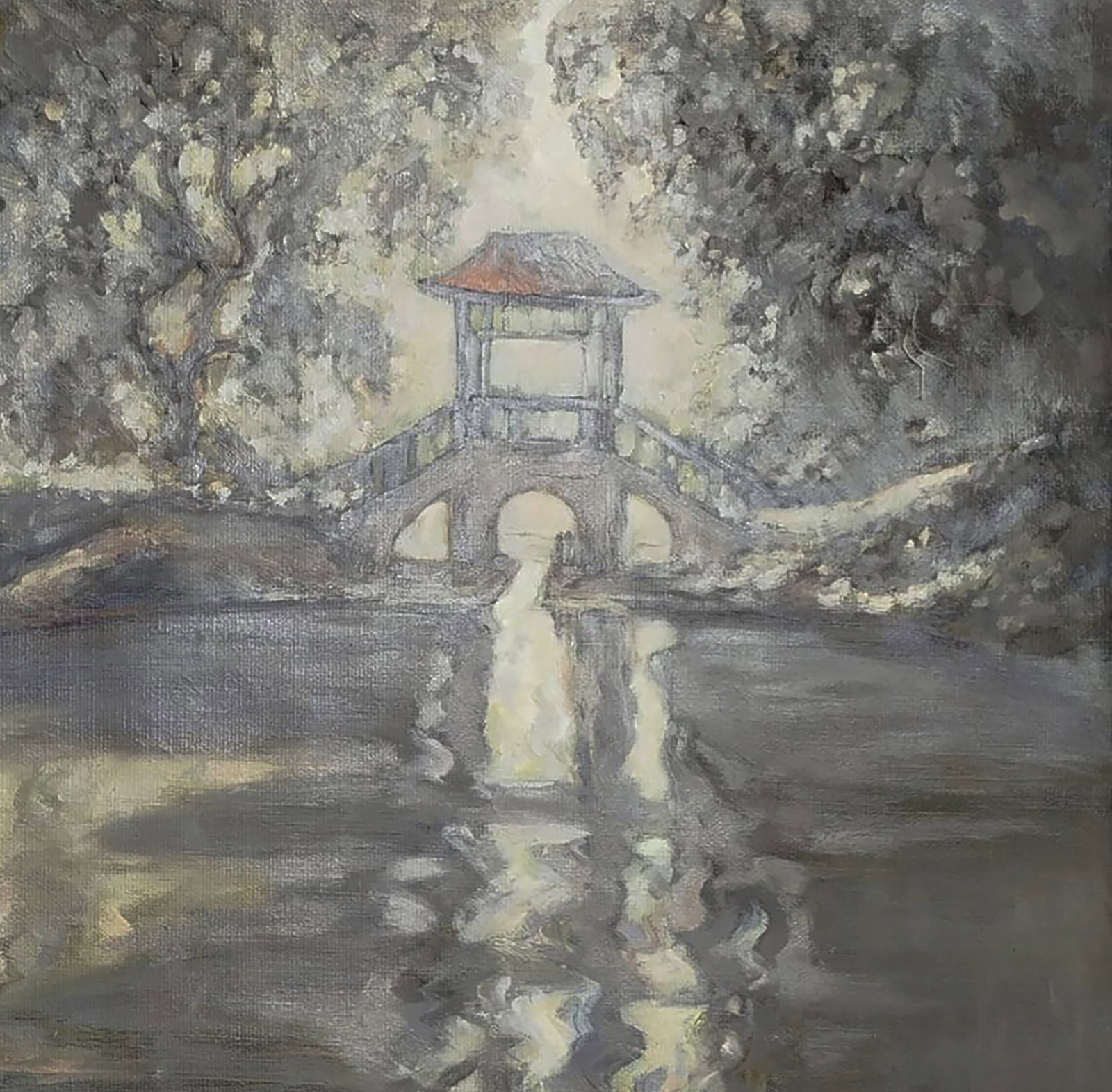 Oil painting Chinese bridge Leonid Pavlenko - 5