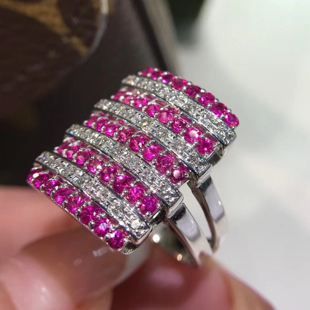 14K GOLD 1.12 CTW NATURAL RUBY and DIAMOND RING - 2
