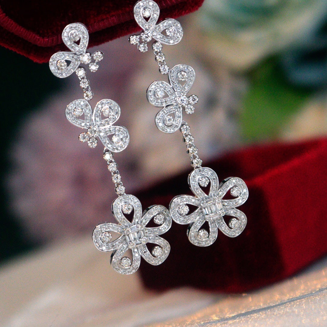 14K GOLD 1.2 CT NATURAL H DIAMOND EARRINGS - 2