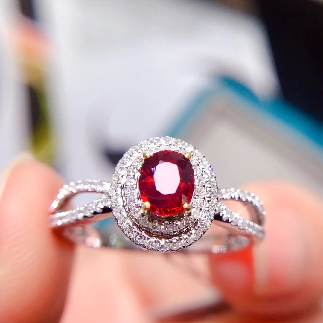 14K GOLD 0.87 CTW NATURAL RUBY and DIAMOND RING - 3