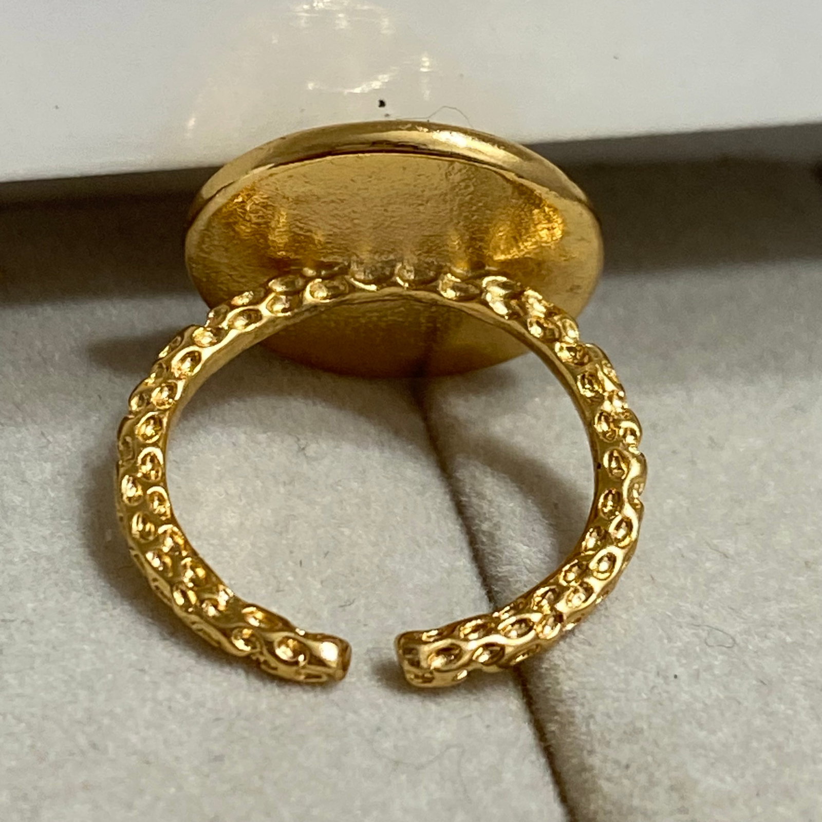 18K Gold Plated Horse Signet Pinky Ring Handmade Statement Ring - 3
