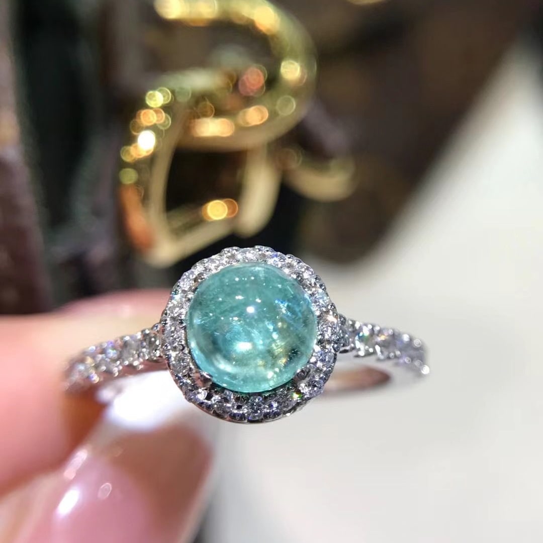 14K GOLD 1.87 CTW NATURAL PARAIBA TOURMALINE and DIAMOND RING: Title:14K GOLD 1.87 CTW NATURAL PARAIBA TOURMALINE and DIAMOND RING Description:Ref:230678285Gold Content:14K GoldRing Size:7.25USMain Gemstone:Paraiba TourmalineNumber of stones:1Shape:RoundCarat Wei