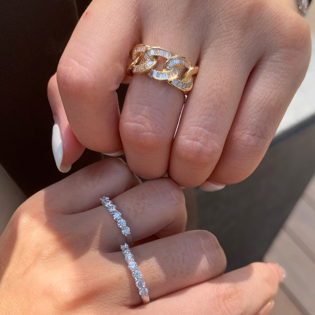 14K GOLD 0.58 CT NATURAL H DIAMOND RING - 4