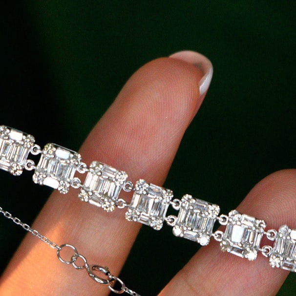 14K GOLD 1.5 CT NATURAL H DIAMOND BRACELET - 6